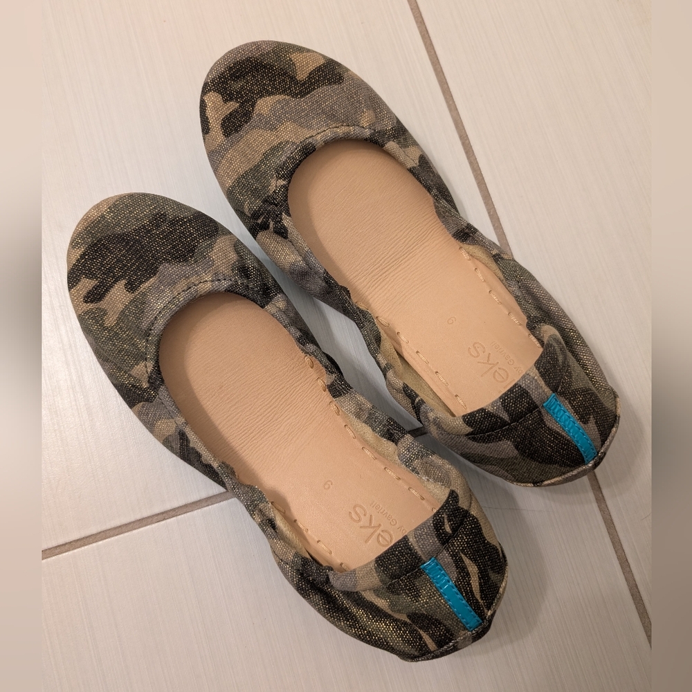 Tieks Camouflage Camo Canvas Ballet Flats Size 9 - Picture 4 of 10